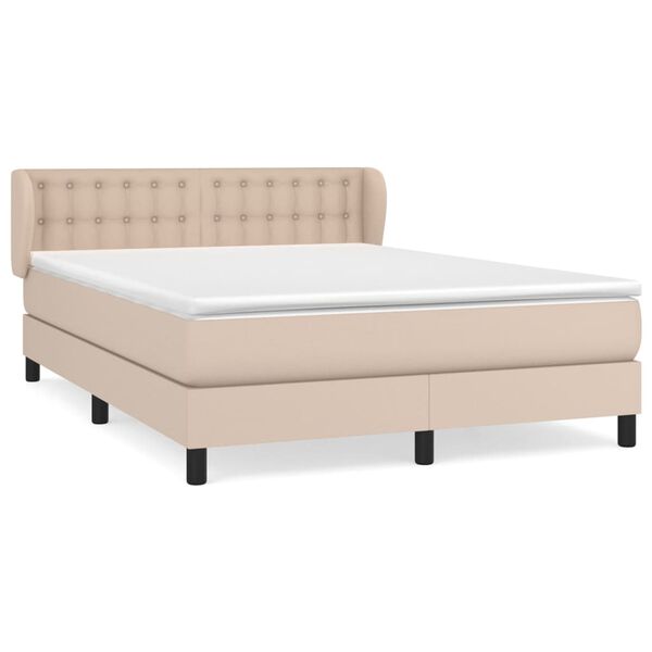 vidaXL Boxspring posteľ s matracom kapučínová 140x190 cm umelá koža