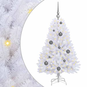 vidaXL Umel&yacute; vianočn&yacute; stromček Biela 68 x 68 x 120 cm PVC a kov