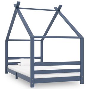 vidaXL R&aacute;m detskej postele siv&yacute; 90x200 cm borovicov&yacute; mas&iacute;v