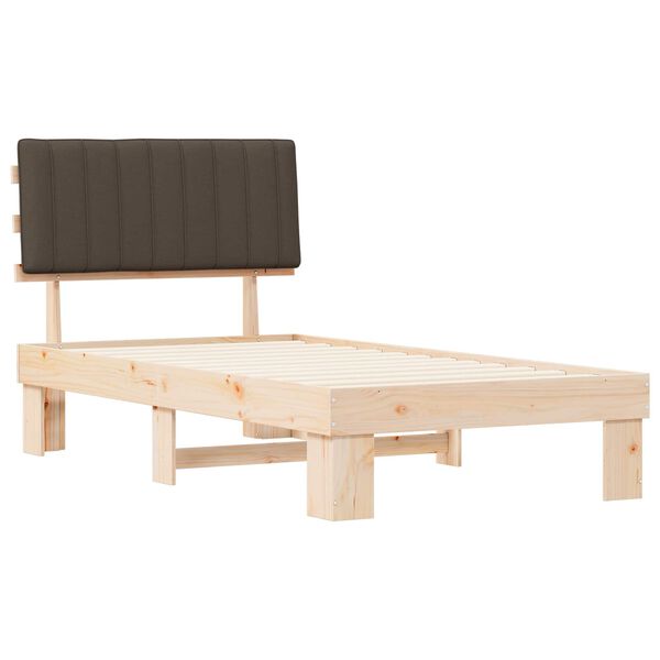 vidaXL R&aacute;m postele s čal&uacute;nen&yacute;m čelom Sivohned&aacute; 100 x 200 cm