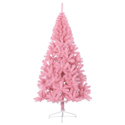 vidaXL Umelý vianočný polovičný stromček s podstavcom ružový 210cm PVC