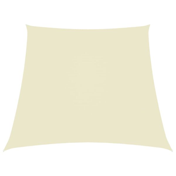vidaXL Tieniaca plachta, oxford, lichobežníková 3/5x4 m, krémová