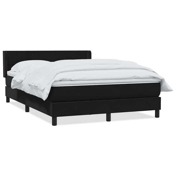 vidaXL Posteľn&yacute; r&aacute;m boxspring s matracom čierny 140x210 cm zamat