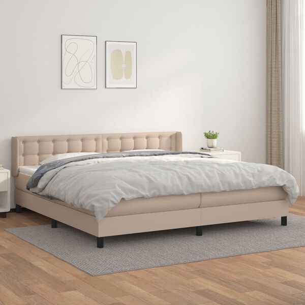 vidaXL Boxspring posteľ s matracom kapuč&iacute;nov&aacute; 200x200 cm umel&aacute; koža