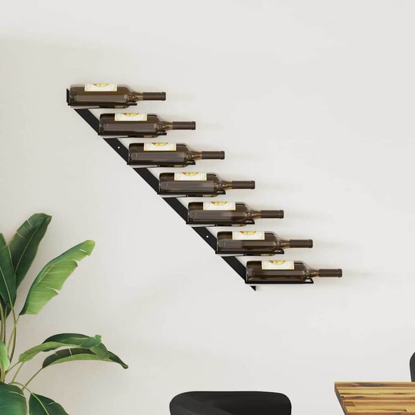 vidaXL N&aacute;stenn&yacute; stojan na v&iacute;no na 7 flia&scaron; čierny kovov&yacute;