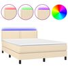 vidaXL Posteľ boxsping s matracom a LED kr&eacute;mov&aacute; 140x200 cm l&aacute;tka
