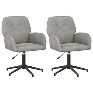vidaXL Ot&aacute;čacie stoličky k stolu 2 ks 54 x 55 x 90 cm Svetlosiv&aacute; Zamat