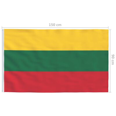 vidaXL Litovská vlajka a stĺp 4 m hliníkový