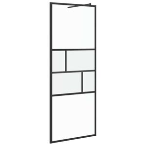 vidaXL Stena walk-in sprchy Čierna 80 x 195 x 0,5 cm Sklo a hlin&iacute;k