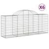 vidaXL Obl&uacute;kov&eacute; gabionov&eacute; ko&scaron;e 6 ks 200x50x80/100cm pozinkovan&eacute; železo