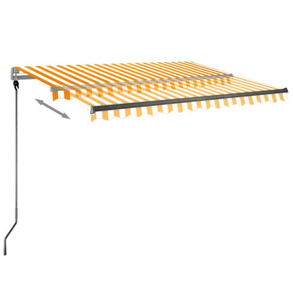 vidaXL Samostatne stojaca automatická markíza 300x250 cm žlto-biela