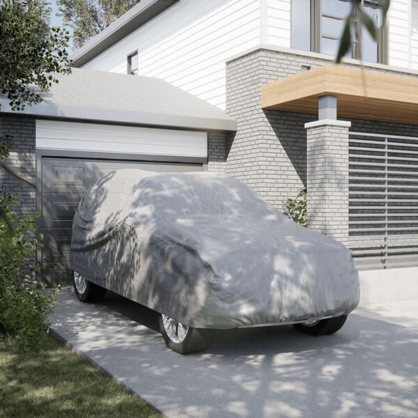 vidaXL Plachta na auto pre SUV pln&aacute; siv&aacute; XL netkan&aacute; text&iacute;lia