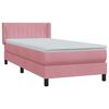 vidaXL Posteľn&yacute; r&aacute;m boxsping s matracom ružov&yacute; 90x220 cm zamat