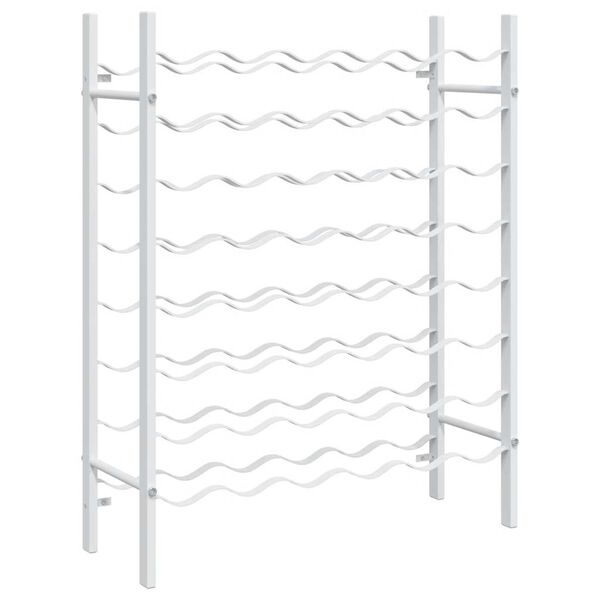 vidaXL Stojan na v&iacute;no na 48 flia&scaron; biely kovov&yacute;