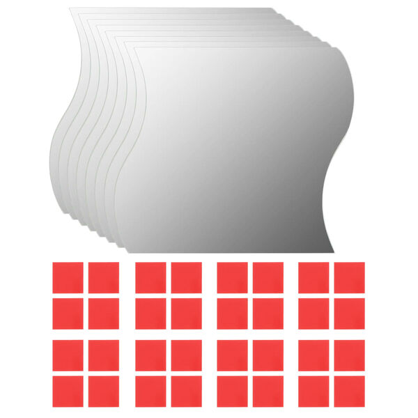 vidaXL Nástenné zrkadlá 8 ks 20x20 cm zvlnený dizajn sklenené