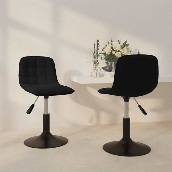 vidaXL Otočn&eacute; jed&aacute;lensk&eacute; stoličky 2 ks čierne zamatov&eacute;