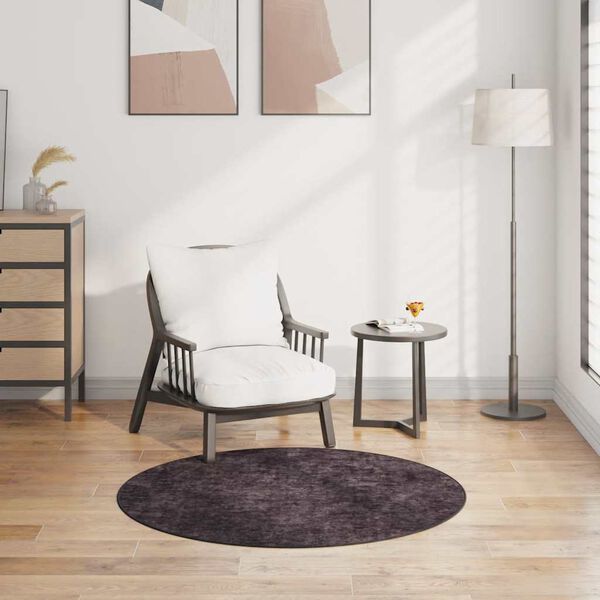 vidaXL Prateľn&yacute; koberec &phi;120 cm antracitov&yacute;