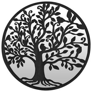 vidaXL Z&aacute;hradn&eacute; zrkadlo čierne 60x2,5 cm okr&uacute;hle exteri&eacute;rov&eacute; železo