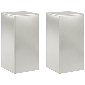 vidaXL Stojan na rastliny 2 pcs Strieborn&aacute; 40 x 40 x 80 cm Oceľ