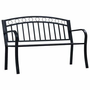 vidaXL Z&aacute;hradn&aacute; lavička 125 cm čierna oceľov&aacute;