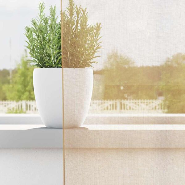 vidaXL Voile záclony s vreckami na tyče, 2 ks, pieskové