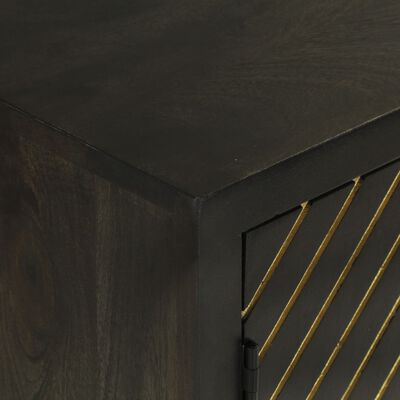 vidaXL Komoda s 2 dverami čierno-zlatá 55x30x75 cm masívny mangovník
