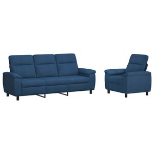 vidaXL Sada pohoviek 2 pcs Modr&aacute; L&aacute;tka