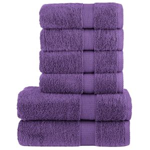 vidaXL 6-dielna pr&eacute;miov&aacute; sada uter&aacute;kov SOLUND fialov&aacute; 600 g/m&sup2;