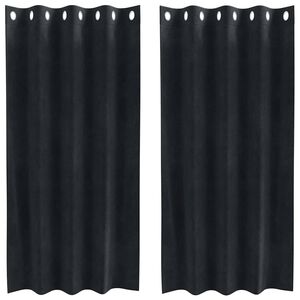 vidaXL Zatemňovacie z&aacute;vesy 2 pcs Čierna 140 x 175 cm Zamat
