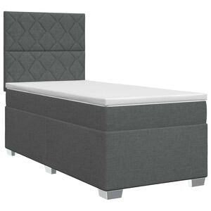 vidaXL Posteľ boxspring s matracom Tmavosiv&aacute; 80 x 200 cm L&aacute;tka