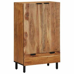 vidaXL Highboard Prírodná 60 x 33,5 x 100 cm Pevné akáciové drevo