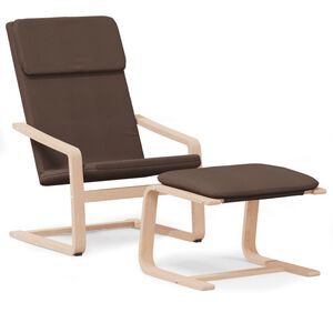 vidaXL Relaxačn&eacute; kreslo s podnožkou tmavohned&eacute; l&aacute;tka