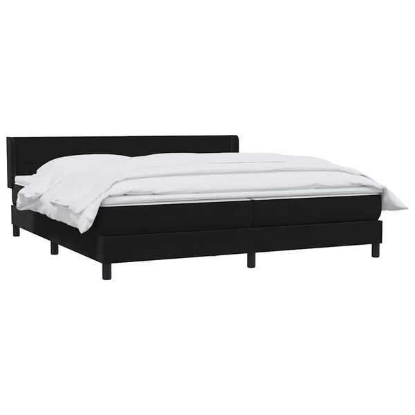 vidaXL Posteľn&yacute; r&aacute;m boxspring s matracom čierny 180x210 cm zamat