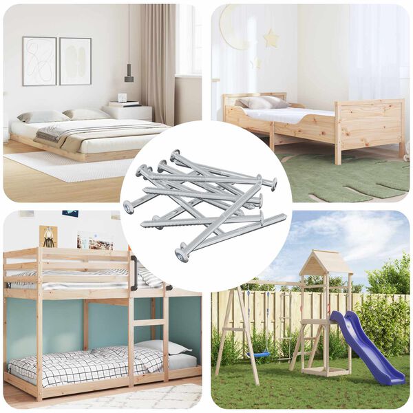 vidaXL Skrutka 12 pcs Strieborn&aacute; M6 x 85 mm Oceľ