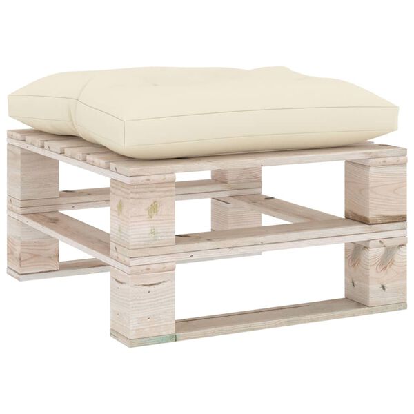 vidaXL Z&aacute;hradn&aacute; taburetka z paliet, kr&eacute;mov&aacute; podložka, borovica