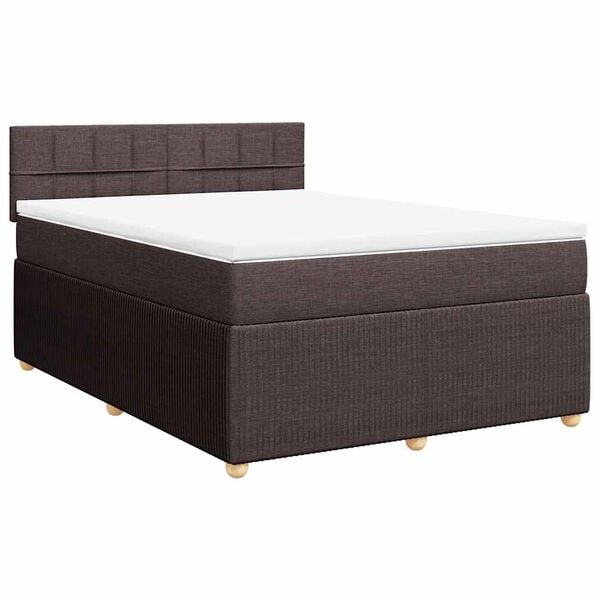 vidaXL Boxspring posteľ s matracom tmavohned&aacute; 140x190 cm l&aacute;tka