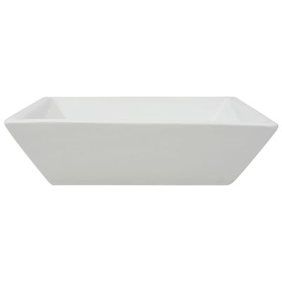vidaXL Štvorcové keramické umývadlo, biele, 41.5x41.5x12 cm