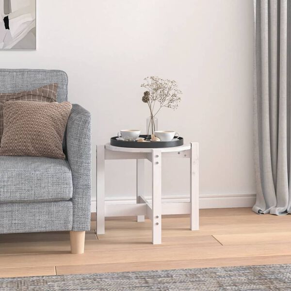 vidaXL Konferenčn&yacute; stol&iacute;k biely &Oslash; 52,5x45 cm borovicov&yacute; mas&iacute;v