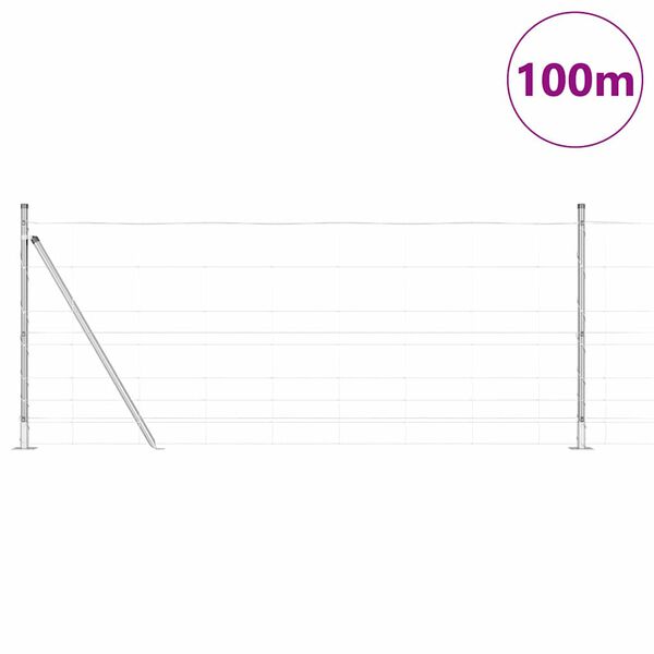 vidaXL Stĺp na plot. Zinkovan&yacute; 100 x 1 m Oceľ