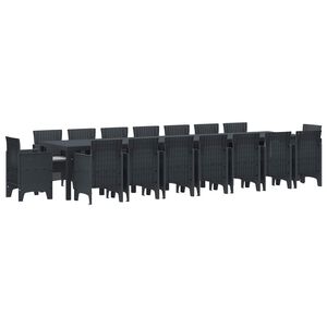 vidaXL Z&aacute;hradn&yacute; jed&aacute;lensk&yacute; set s vank&uacute;&scaron;mi 17 pcs Antracit PP