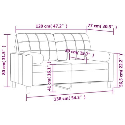 vidaXL 2-dielna sedacia súprava s vankúšmi bledosivá 120 cm látka