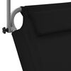 vidaXL Skladacie ležadlo so strieškou a kolieskami, oceľ, čierne