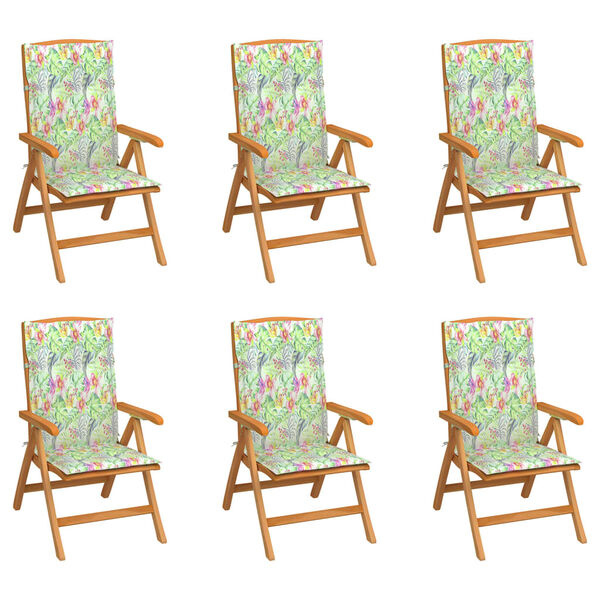 vidaXL Skl&aacute;pacie z&aacute;hradn&eacute; stoličky s podložkami 6 ks t&iacute;kov&yacute; mas&iacute;v