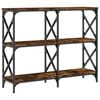 vidaXL Konzolov&yacute; stol&iacute;k dymov&yacute; dub 100x28x80,5 cm kompozitn&eacute; drevo