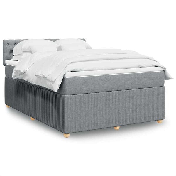 vidaXL Boxspring posteľ s matracom bledosiv&yacute; 140x190 cm l&aacute;tka