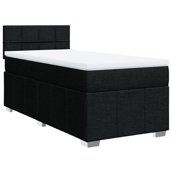 vidaXL Boxspring posteľ s matracom čierna 100x200 cm l&aacute;tka