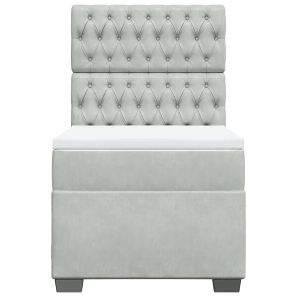 vidaXL Posteľn&yacute; r&aacute;m boxsping s matracom bledosiv&yacute; 80x200 cm zamat