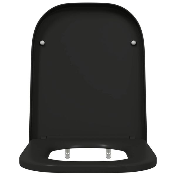 vidaXL WC sedadlo Čierna 44,5 x 35 x 3,6 cm Duroplast