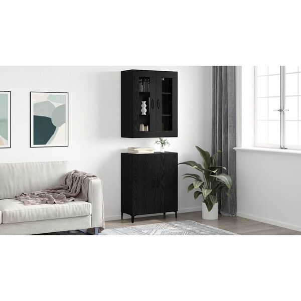 vidaXL Highboard 2 pcs Čierny dub Kompozitn&eacute; drevo