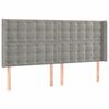 vidaXL Čelo postele so z&aacute;hybmi bledosiv&eacute; 183x16x118/128 cm zamat